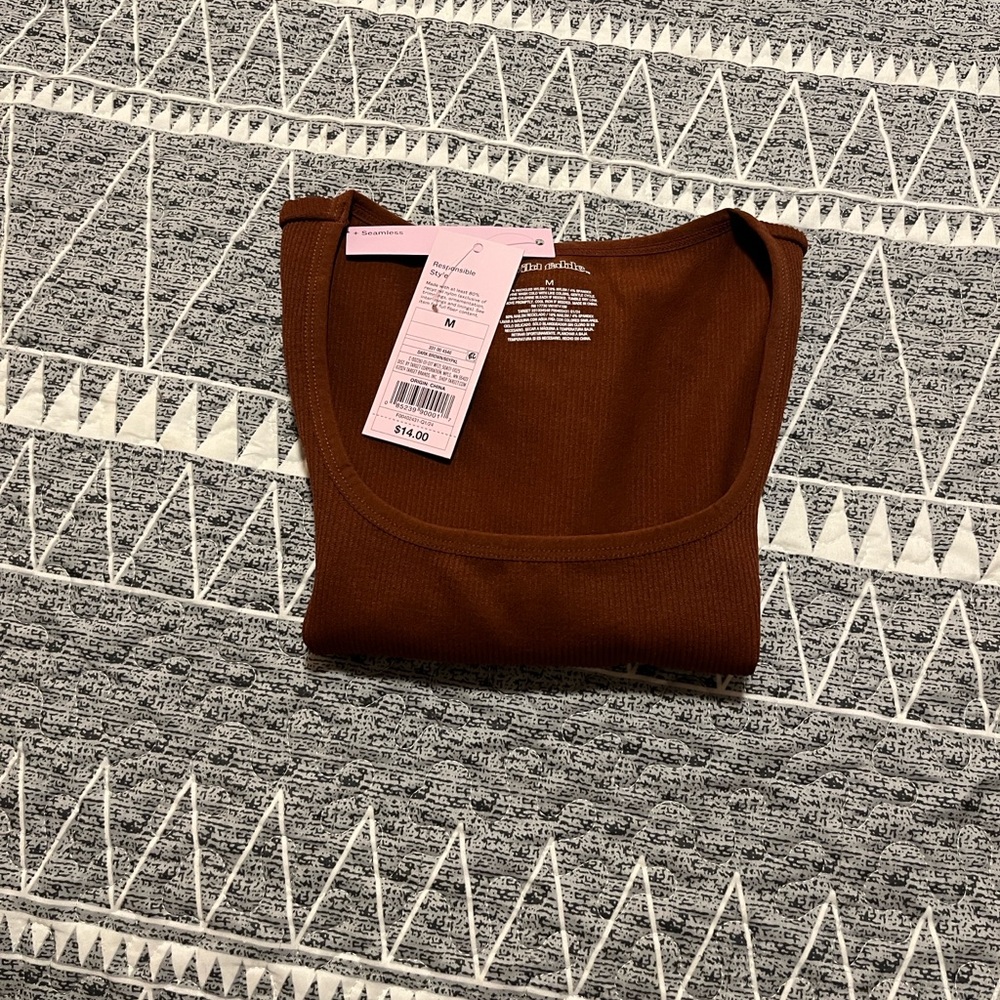 wild fable Rust Ribbed Scoop Tank